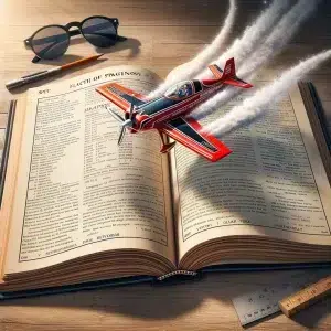 Aviator plane flies over the book